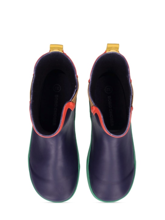 Bobo Choses: Stivali da pioggia in gomma color block - Multicolore - kids-boys_1 | Luisa Via Roma