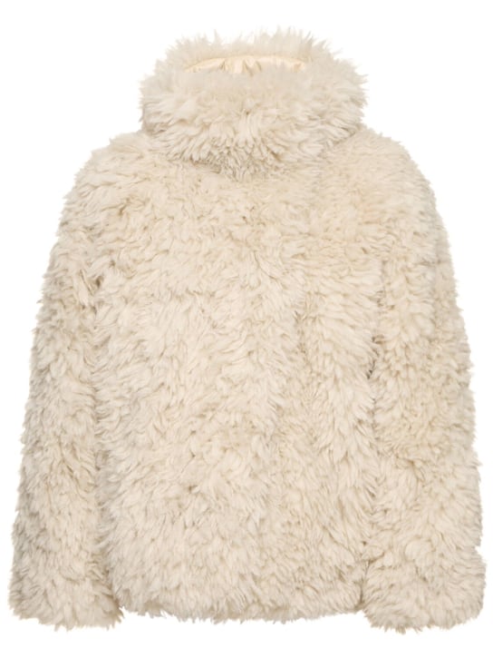 Goldbergh: Oversized woolly nylon jacket - Bej - women_0 | Luisa Via Roma