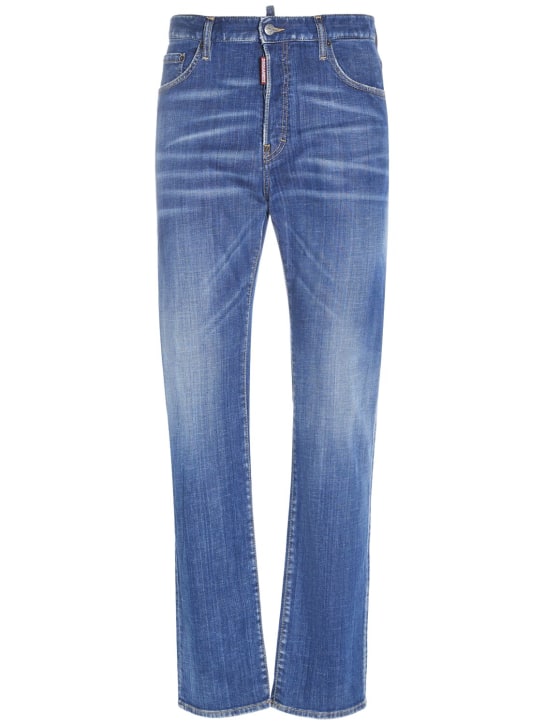 Dsquared2: 642 Stretch cotton denim jeans - Blue - men_0 | Luisa Via Roma