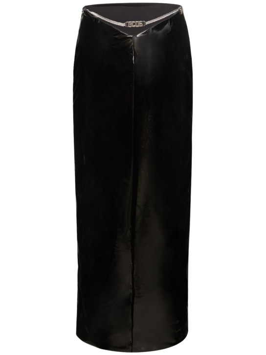 GCDS: Gonna in vinile / spacco laterale - women_4 | Luisa Via Roma