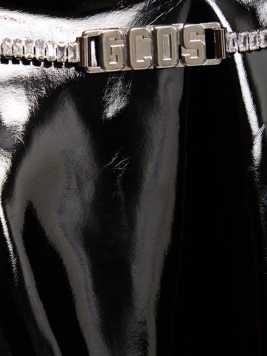 GCDS: Gonna in vinile / spacco laterale - women_3 | Luisa Via Roma