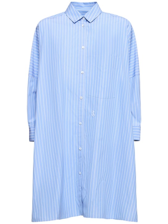 Jil Sander: Sunday oversized cotton poplin shirt - Mavi - women_0 | Luisa Via Roma