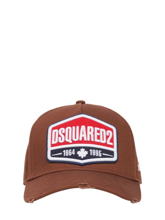 Dsquared2: Cappello baseball con logo - Marrone - men_0 | Luisa Via Roma