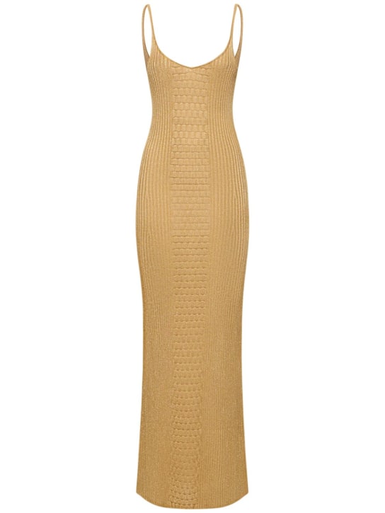 Nili Lotan: Zarina lurex knit long dress - Golden Yellow - women_0 | Luisa Via Roma