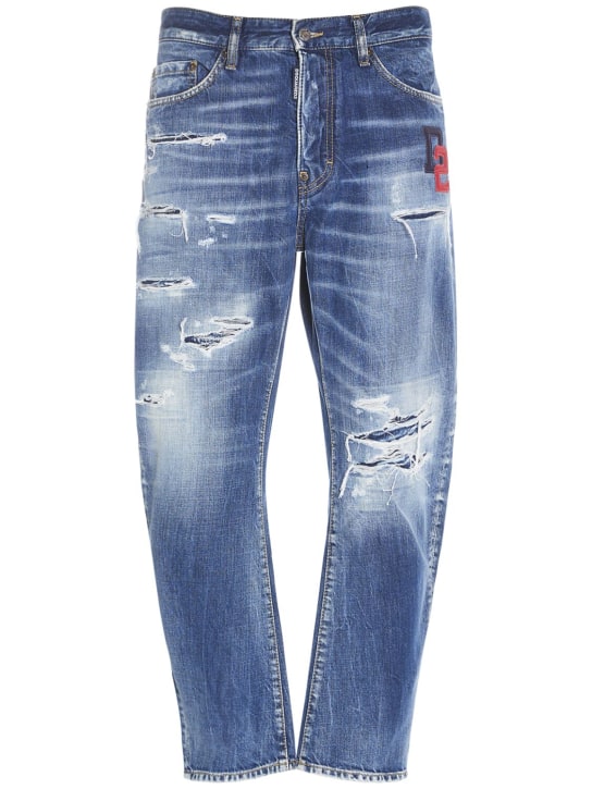 Dsquared2: Jeans Bro in denim di cotone - Blu - men_0 | Luisa Via Roma