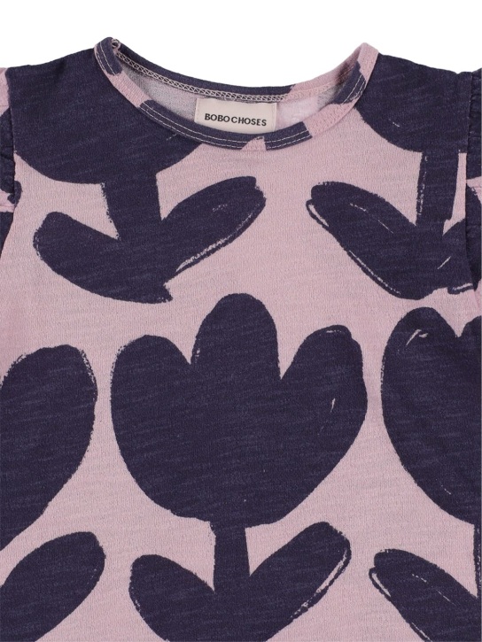 Bobo Choses: Printed organic cotton t-shirt - Violett/Dunkelblau - kids-girls_1 | Luisa Via Roma