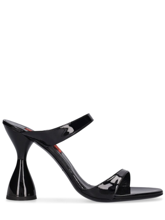 Simon Miller: 75mm Verner leather sandals - Siyah - women_0 | Luisa Via Roma