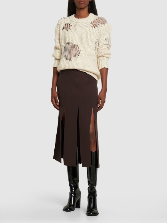 Michael Kors Collection: ストレッチウールクレープスカート - チョコレート - women_1 | Luisa Via Roma