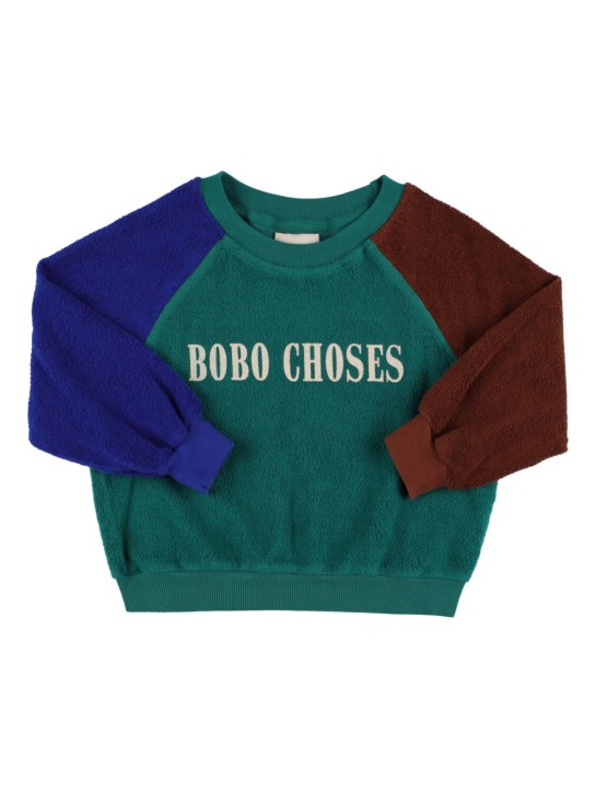 Bobo Choses: Color block organic cotton sweatshirt - kids-girls_0 | Luisa Via Roma