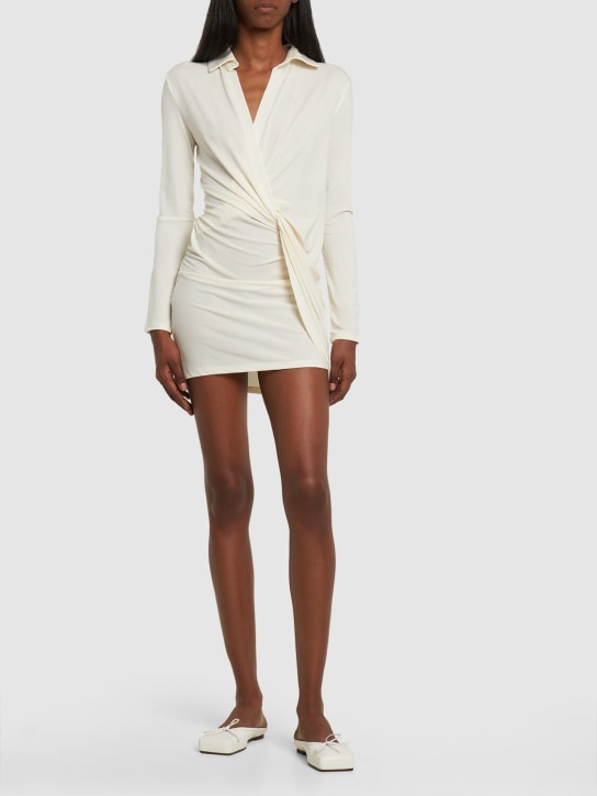 Jacquemus: La Robe Bahia viscose jersey mini dress - White - women_1 | Luisa Via Roma
