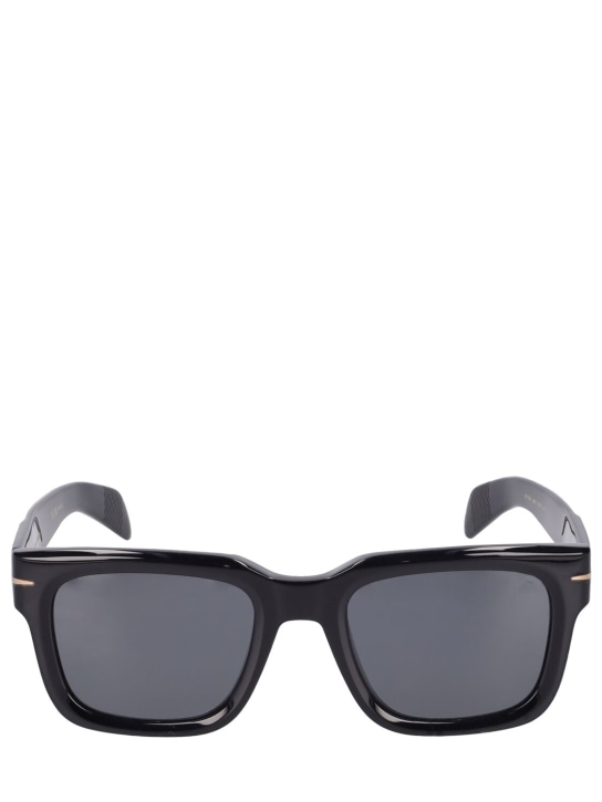 DB Eyewear by David Beckham: DB squared acetate sunglasses - Siyah/Gri - men_0 | Luisa Via Roma