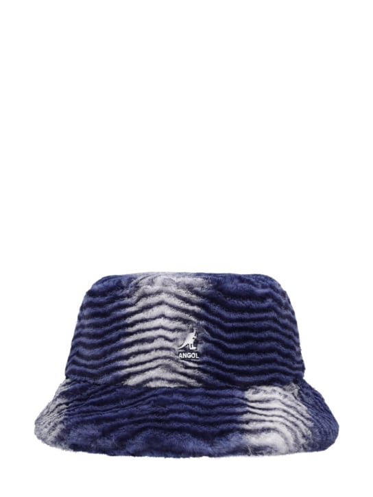 Kangol: Faux fur bucket hat - Blue - women_0 | Luisa Via Roma