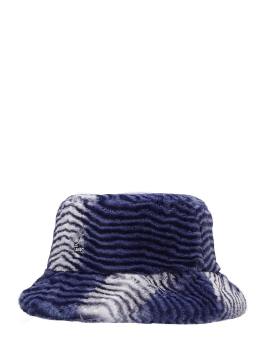 Kangol: Faux fur bucket hat - Blue - men_1 | Luisa Via Roma