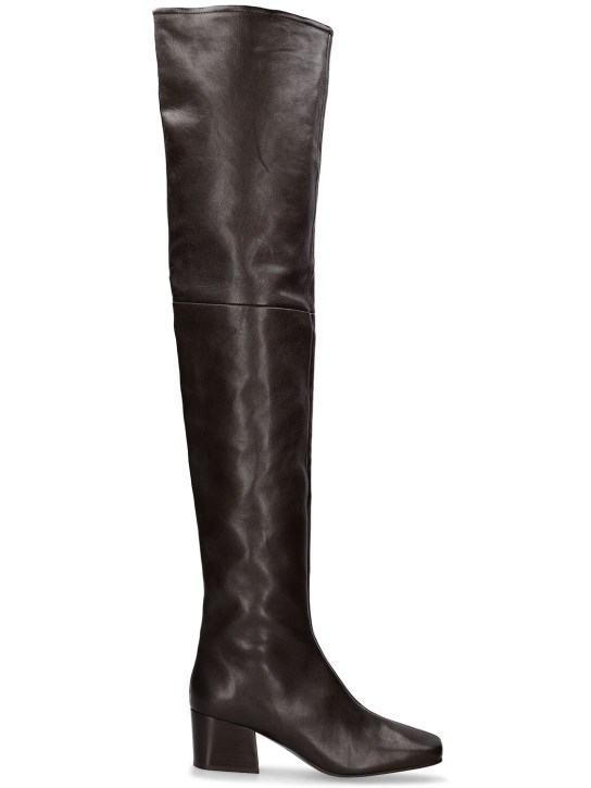 Lemaire: 55mm Leather over-the-knee boots - Brown - women_0 | Luisa Via Roma