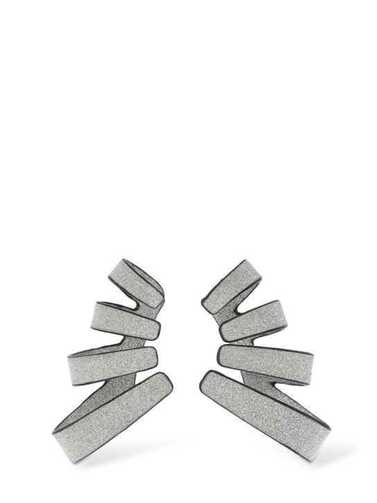 So-le Studio: Zephir leather earrings - Silver - women_0 | Luisa Via Roma