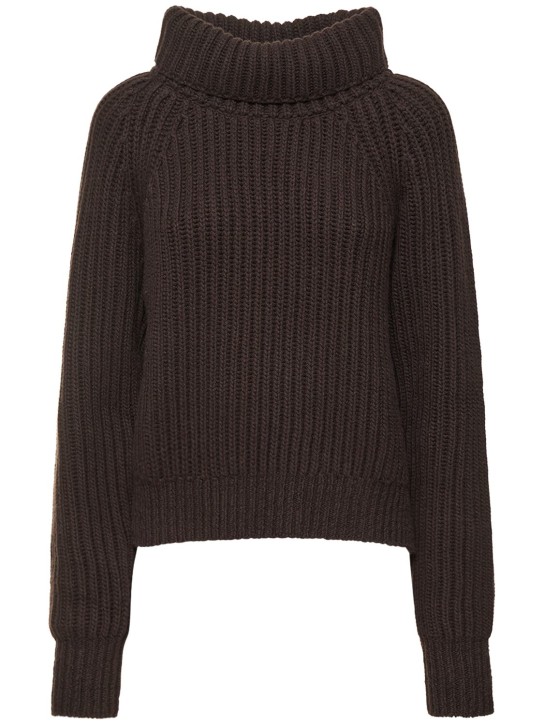 Khaite: Lanzino cashmere turtleneck sweater - Brown - women_0 | Luisa Via Roma