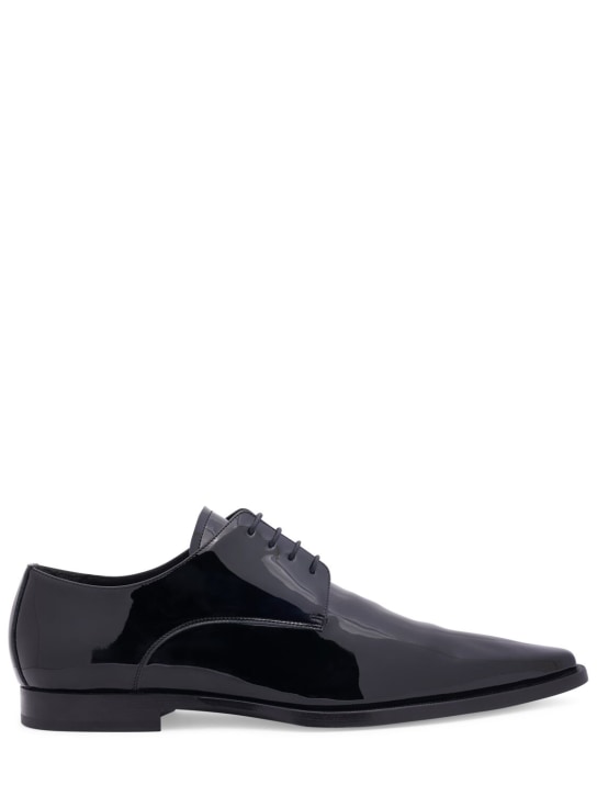 Dsquared2: Chaussures à lacets en cuir verni - Noir - men_0 | Luisa Via Roma