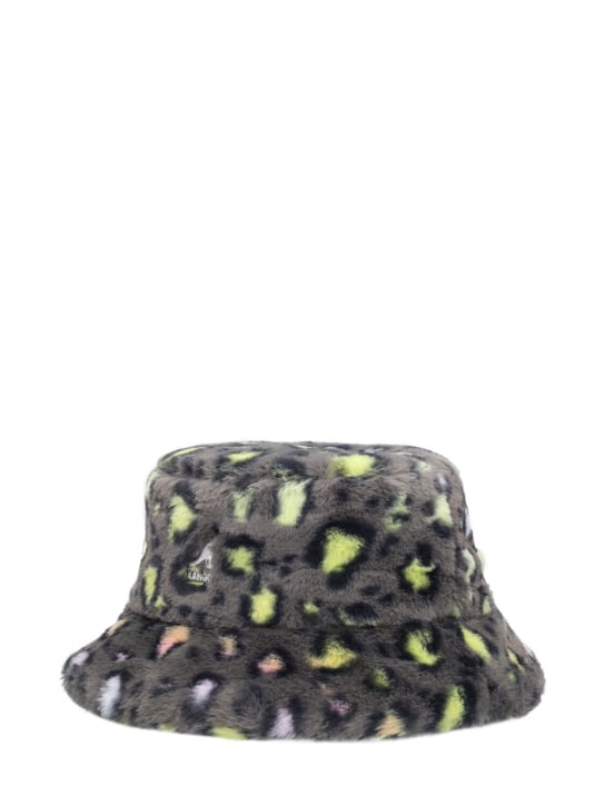 Kangol: Faux fur bucket hat - Charcoal - women_1 | Luisa Via Roma