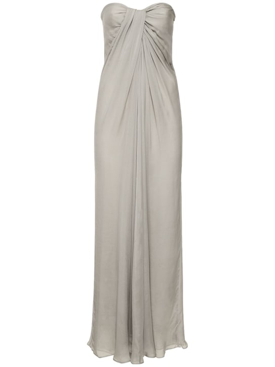 Interior: The Mirabel knotted silk maxi dress - Grey - women_0 | Luisa Via Roma