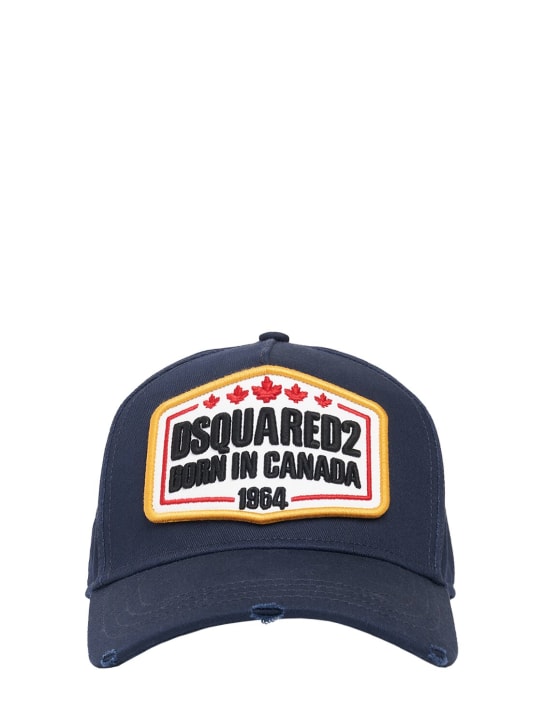 Dsquared2: Cappello baseball con logo Dsquared2 - Navy - men_0 | Luisa Via Roma
