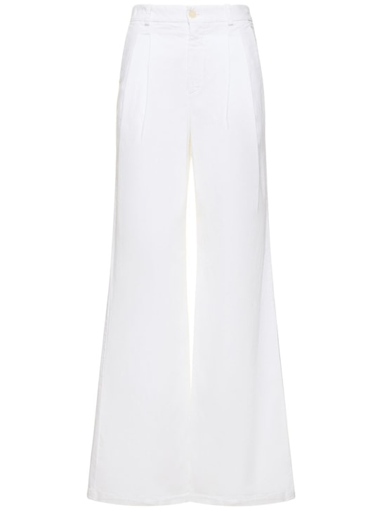 Nili Lotan: Flavie cotton straight pants - Beyaz - women_0 | Luisa Via Roma