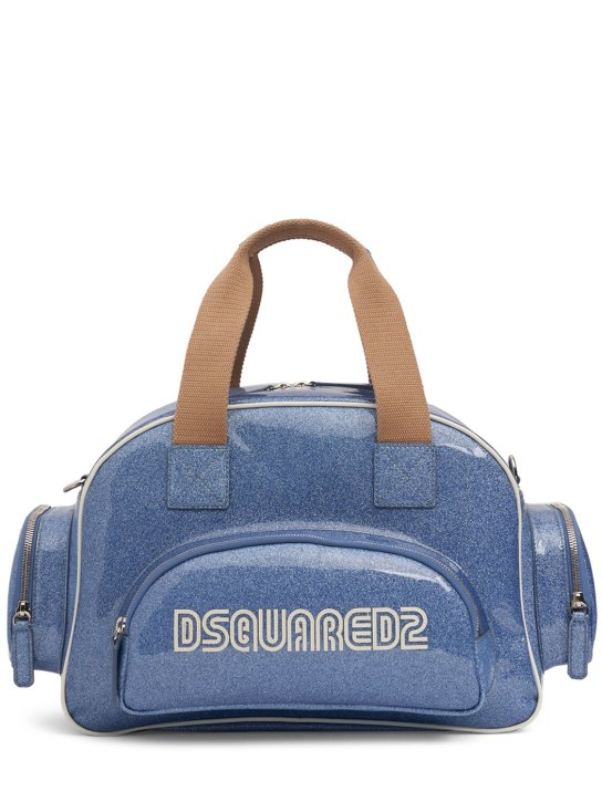 Dsquared2: Bolso duffle Dsquared2 con logo - Azul Claro - men_0 | Luisa Via Roma