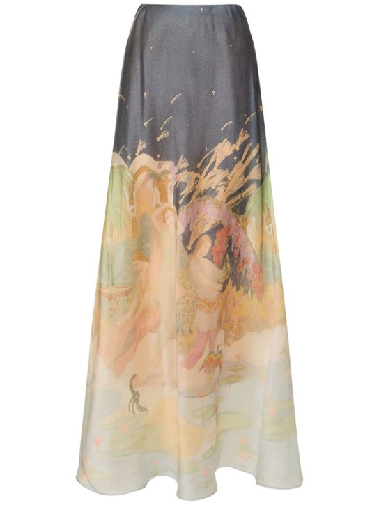Zimmermann: Lyrical printed silk midi skirt - Multicolor - women_0 | Luisa Via Roma