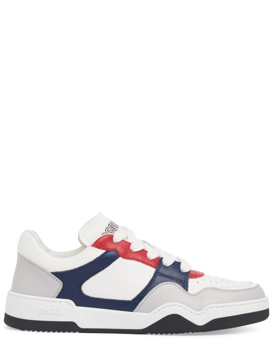 Dsquared2: Spiker low top sneakers - Red/White/Blue - men_0 | Luisa Via Roma
