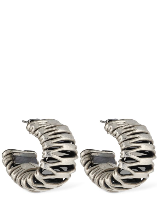 So-le Studio: Caterpillar leather hoop earrings - Gold - women_0 | Luisa Via Roma