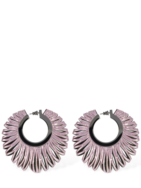 So-le Studio: Revolve leather earrings - Bubblegum Pink - women_0 | Luisa Via Roma
