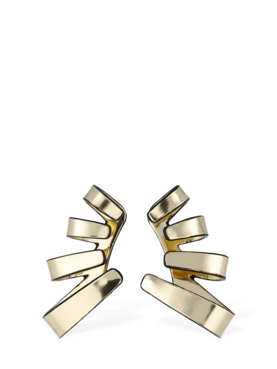 So-le Studio: Zephir leather earrings - Gold - women_0 | Luisa Via Roma