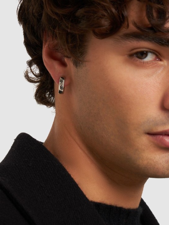 Valentino Garavani: V logo chain mono earring - Silber - men_1 | Luisa Via Roma