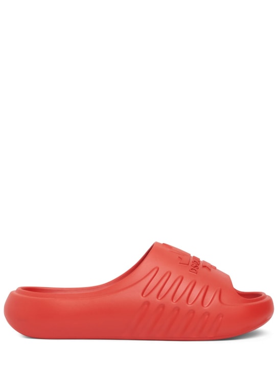 Dsquared2: Logo slide sandals - Kırmızı - men_0 | Luisa Via Roma