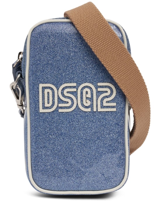 Dsquared2: Dsquared2 logo zip pouch - Açık Mavi - men_0 | Luisa Via Roma