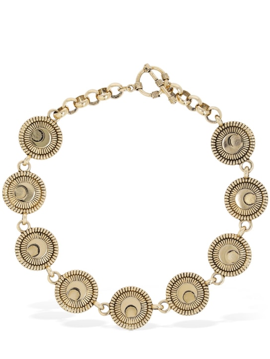 Marine Serre: Regenerated statement button necklace - Gold - women_0 | Luisa Via Roma