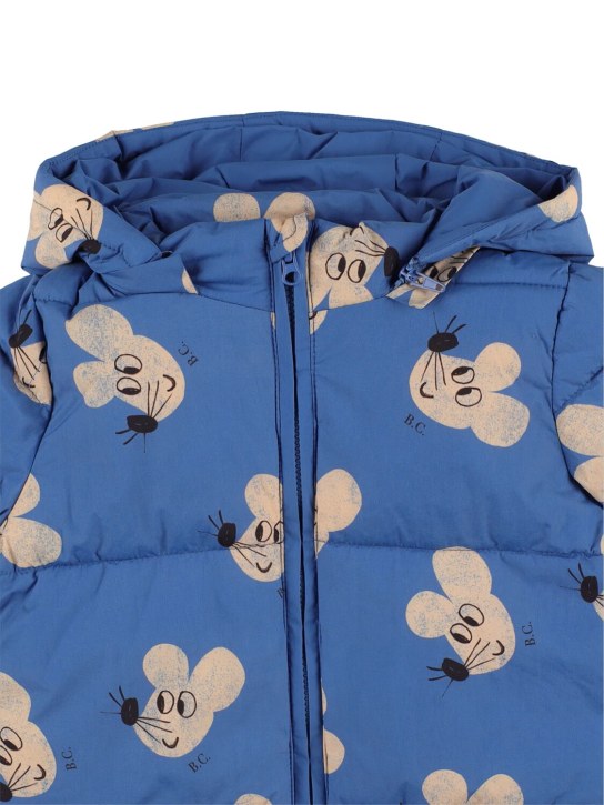 Bobo Choses: Mouse print recycled nylon puffer jacket - Blau - kids-girls_1 | Luisa Via Roma