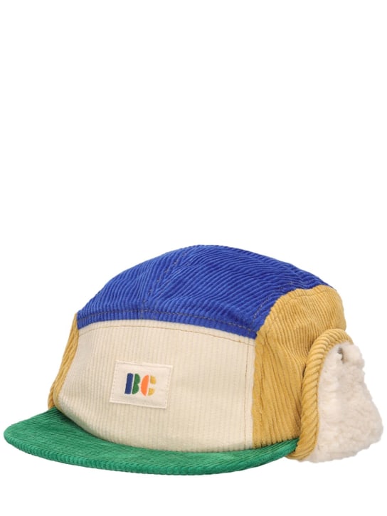 Bobo Choses: Color block corduroy aviator hat - Multicolor - kids-girls_1 | Luisa Via Roma