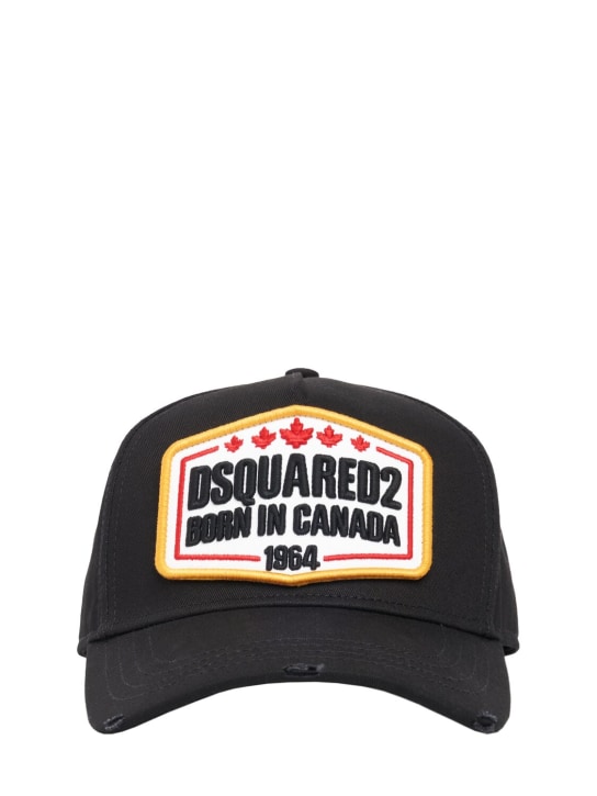 Dsquared2: Dsquared2 logo baseball cap - Siyah - men_0 | Luisa Via Roma