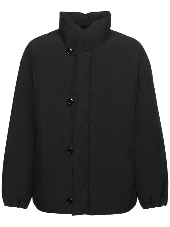 Lemaire: Cotton blend puffer jacket - Siyah - men_0 | Luisa Via Roma