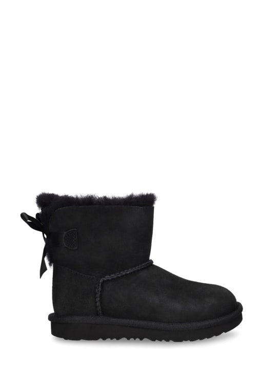 Ugg: Mini Bailey Bow II shearling boots - Black - kids-girls_0 | Luisa Via Roma