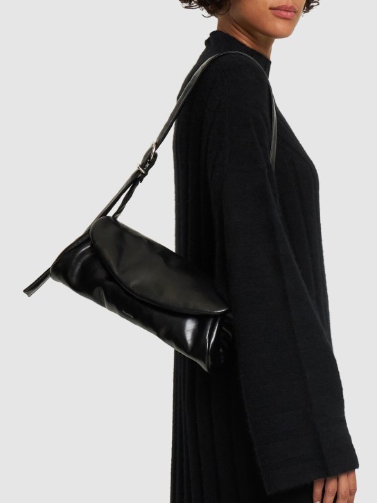 Jil Sander: Large Cannolo padded shoulder bag - Black - women_1 | Luisa Via Roma