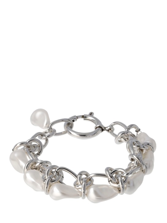 Isabel Marant: Rain Drop chain bracelet - Silver/White - women_0 | Luisa Via Roma