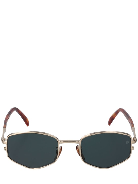 DB Eyewear by David Beckham: DB oval aviator metal sunglasses - Gold/Green - men_0 | Luisa Via Roma