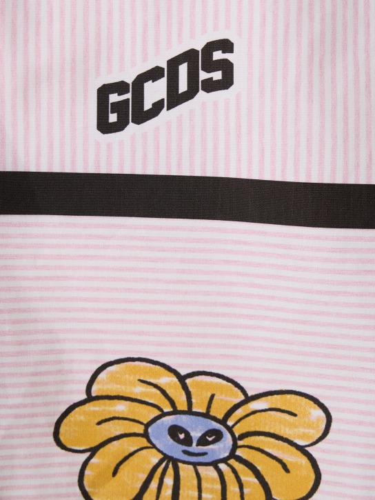 GCDS: Camicia in popeline di cotone con logo - men_3 | Luisa Via Roma