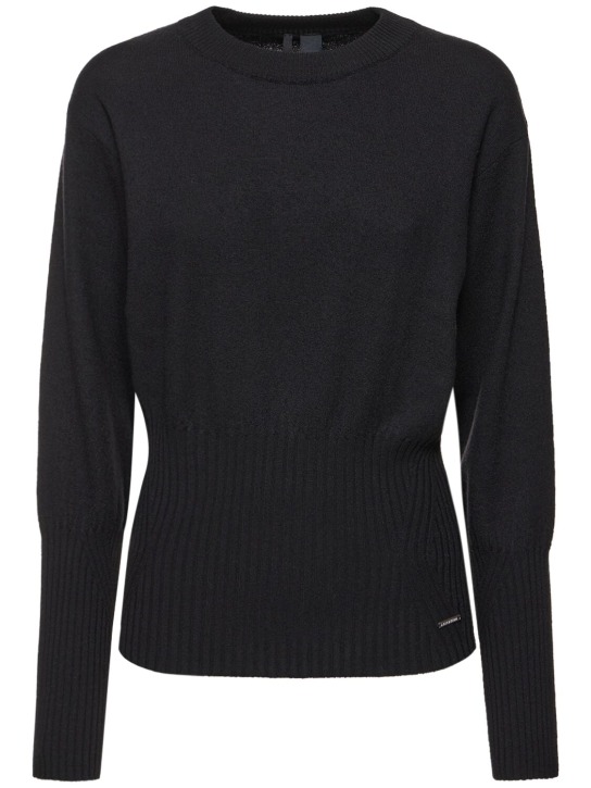 Alphatauri: Pull-over en maille de laine Frid - Noir - women_0 | Luisa Via Roma