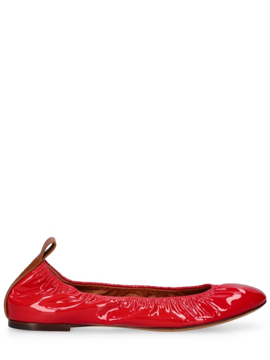 Lanvin: 漆皮芭蕾平底鞋 - 红色 - women_0 | Luisa Via Roma