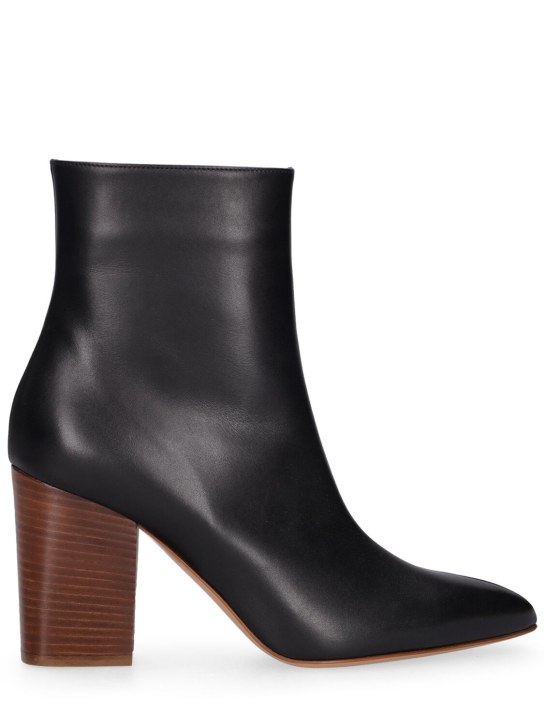 Gabriela Hearst: 75mm Rio leather ankle boots - Siyah - women_0 | Luisa Via Roma