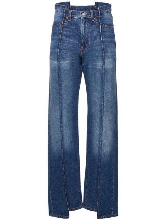 Victoria Beckham: Deconstructed slim cotton jeans - women_0 | Luisa Via Roma