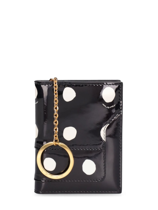 Marni: CC dots printed leather wallet - women_0 | Luisa Via Roma