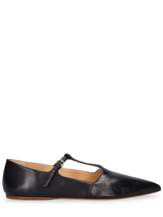 Gabriela Hearst: 5mm Lola leather ballerina flat - Black - women_0 | Luisa Via Roma